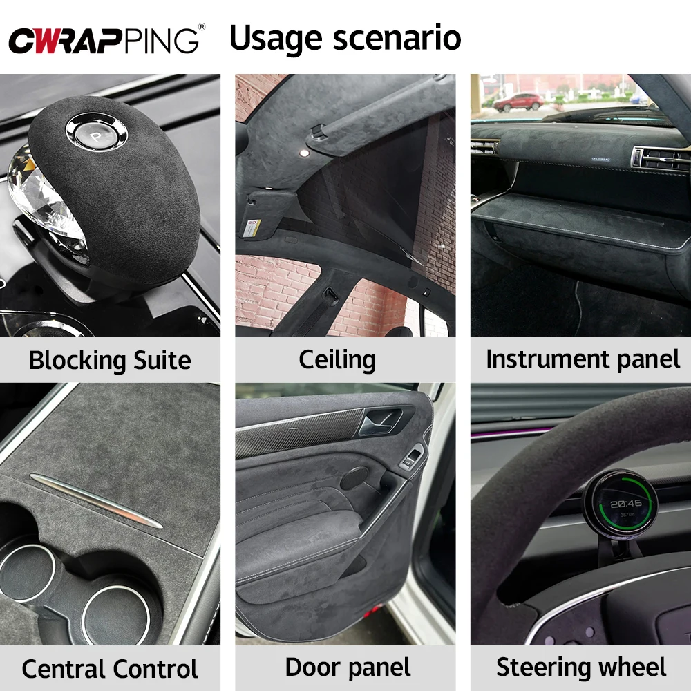 سيارة الداخلية الجلد المدبوغ النسيج ذاتية اللصق الجلود إصلاح فيلم سيارة الداخلية الباب لوحة الجلد المدبوغ ملصقات لتجديد أريكة السيارات