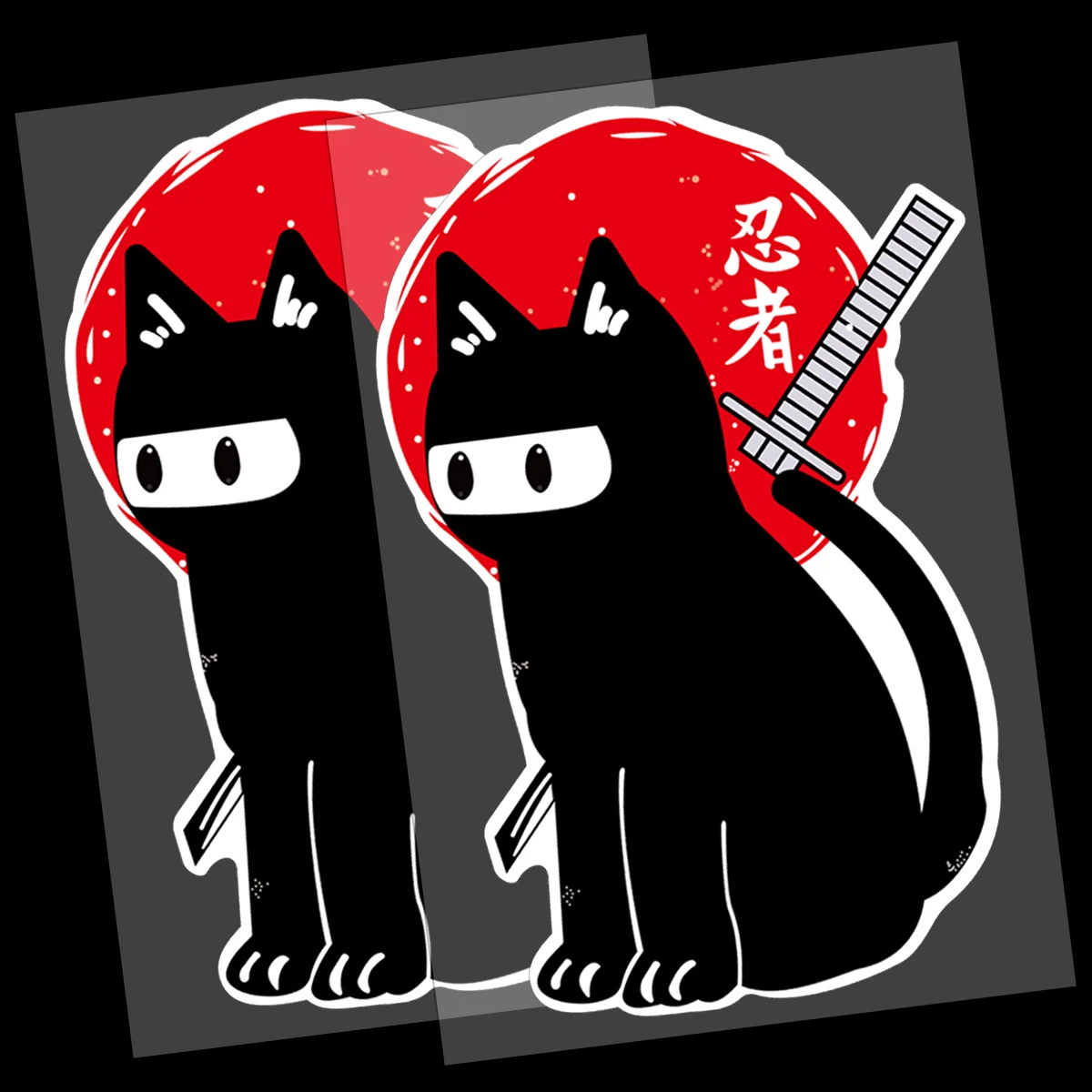

Reflective Ninja Cat JDM Car Stickers Motorcycle Racing Moto Helmet Body Fuel Tank Vinyl Decals Accessories For Kawasaki Suzuki