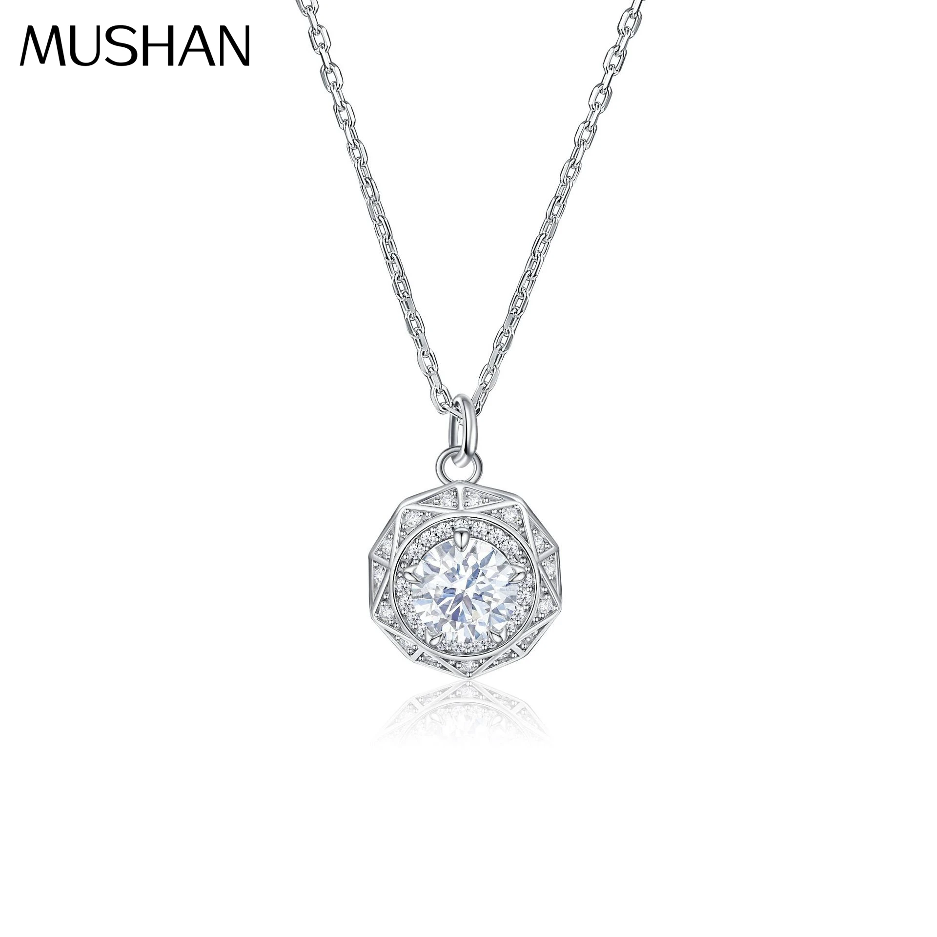 

MuShan Luxury Jewelry 925 Sterling Silver Necklace Zircon 5A Lariat Daytime for Her 18K Rose Gold Plated Premium Jewelry Pendant