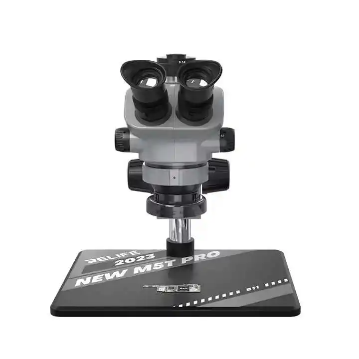 RL-M5T Pro-B11 Trinocular Stereo Microscope+RL-033D Light Source+0.5CTV Adapter+MC1 4K HD Camera For Mobile Phone Repair