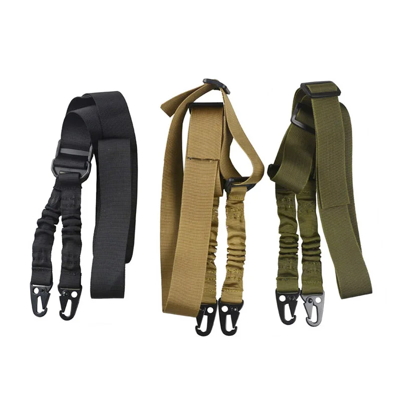 Two Points Rifle Sling with Length Adjuster Traditional Sling with Metal Hook for Outdoor Tactical Sling Shoulder Straps