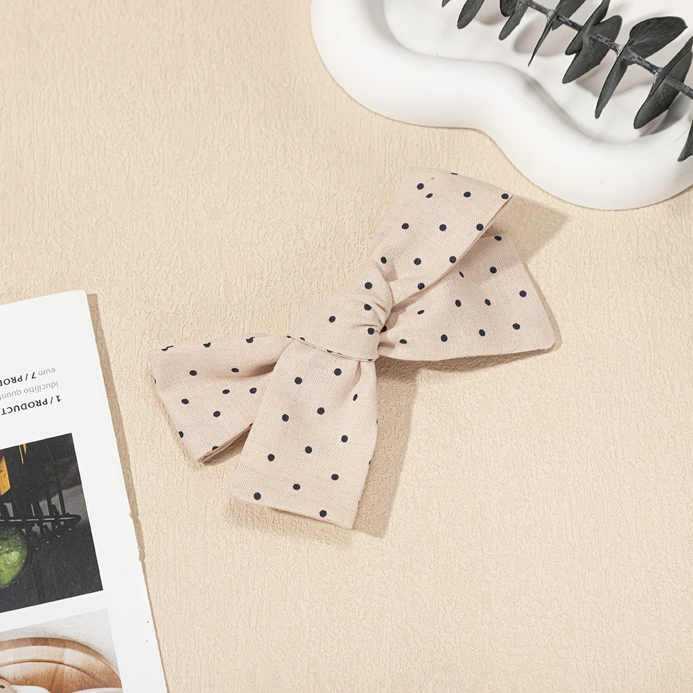 新しい韓国スタイルドットプリント弓ヘアクリップ女の赤ちゃんファッション甘いちょう結びヘアグリップバレッタヘアピン写真撮影アクセサリー