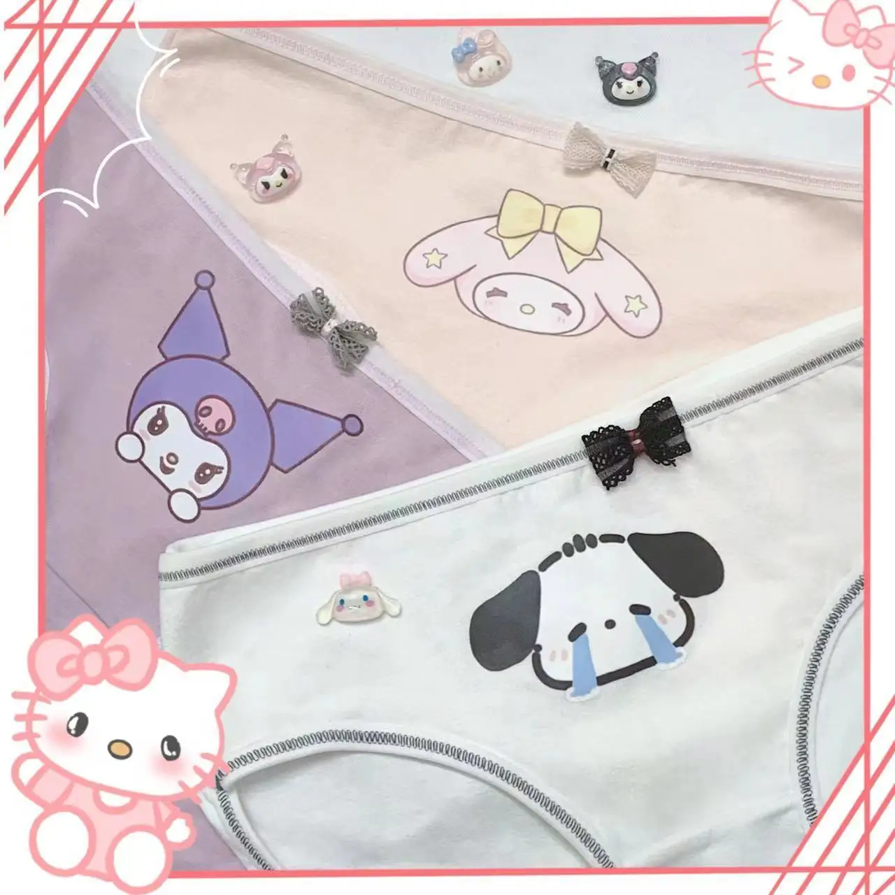 

Sanrio Hello Kitty Japanese-Style Sweet & Girly Breathable, Antibacterial Briefs Cosplay