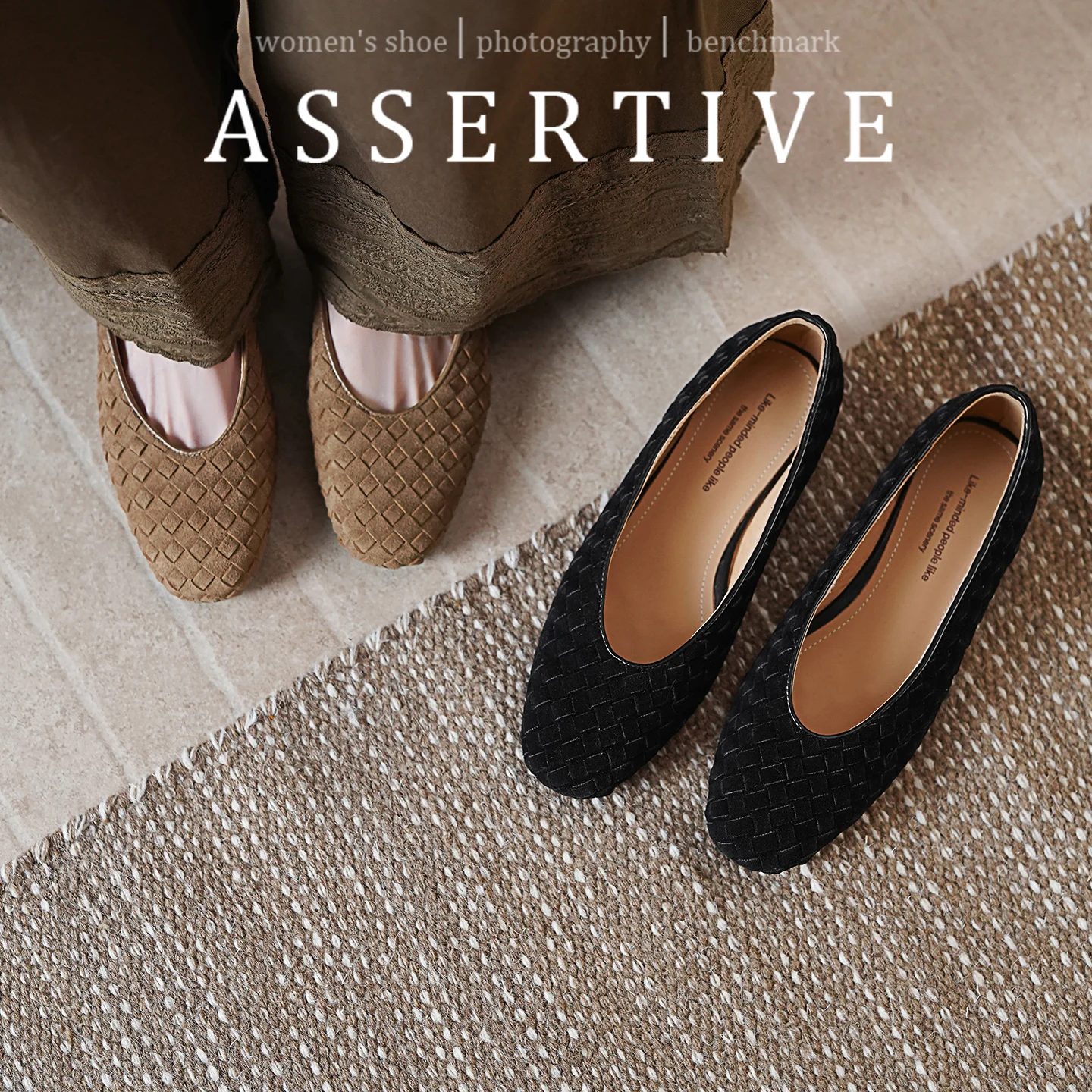 2026 spring summer women pumps natural leather 22-25cm Genuine leather weaving cow suede+sheepskin+pigskin round toe women shoes