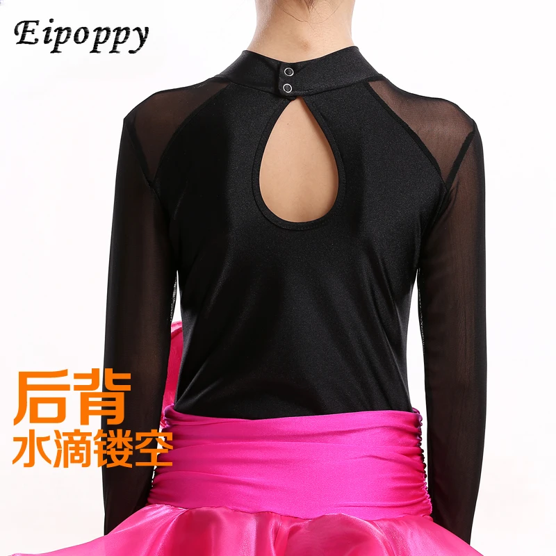 New children's long-sleeved net gauze dress Latin dance costumes girls clothing children's autumn and winter dance skirt