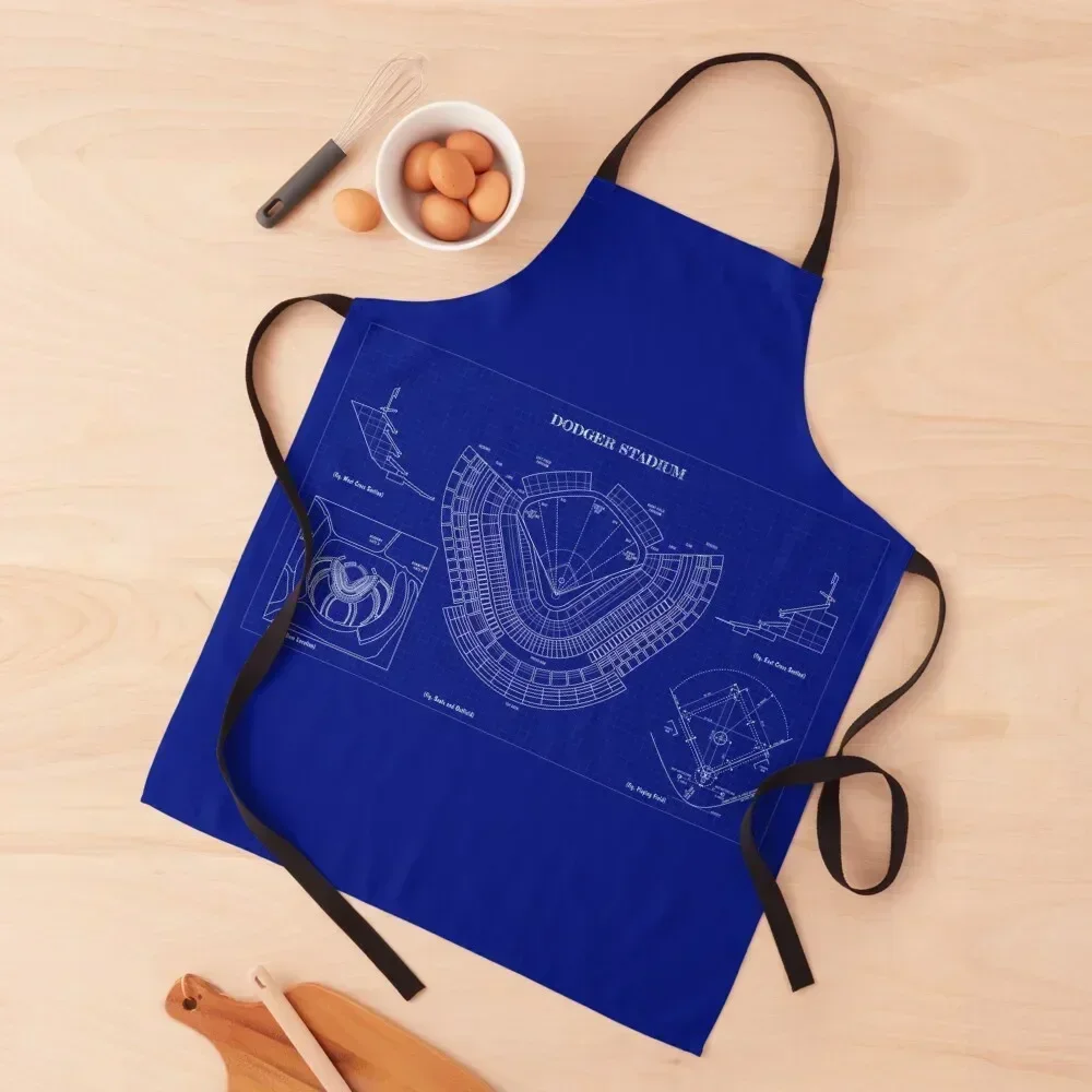 Dodger Stadium (Blueprint-Dark Blue) Apron chef costume Womens Dresses Smock for hairdressing women's work Apron