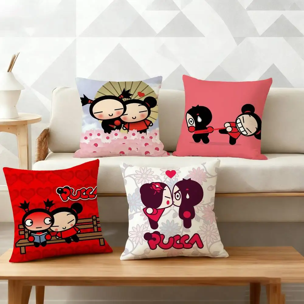 Cute Cartoon Pucca Garu Pillow Case Cushion Cover Throw Pillow Case For Car Sofa