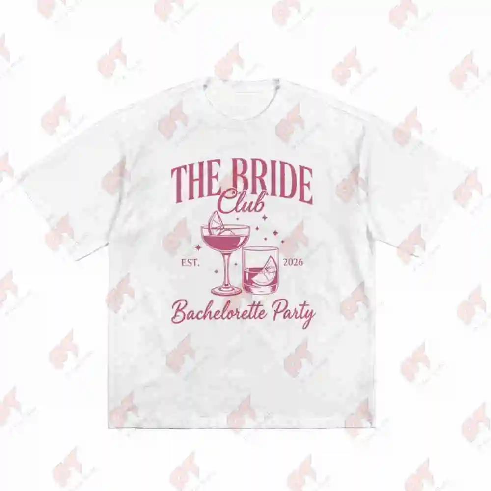Bride Club 2026 Bachelorette Party Cocktail Bridal Shower Short Sleeve Tee 100% Cotton T-Shirt
