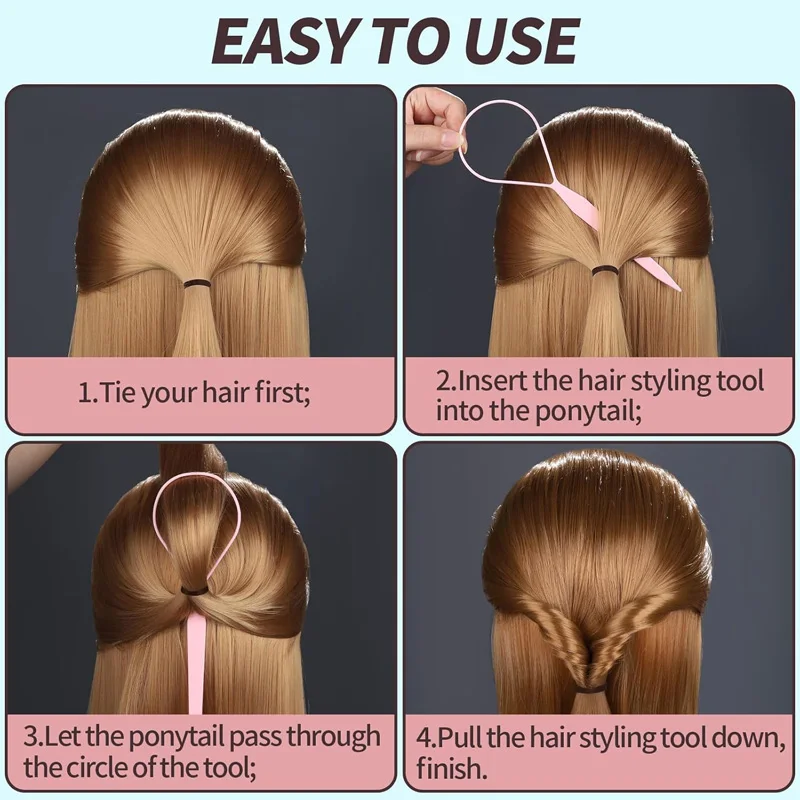 2 in1 Hair Loop Braiding Tool Set French Dutch Braid Maker 1 Elastic Band Remover Cutter DIY Hair Styling Tools Kit for Women image 2
