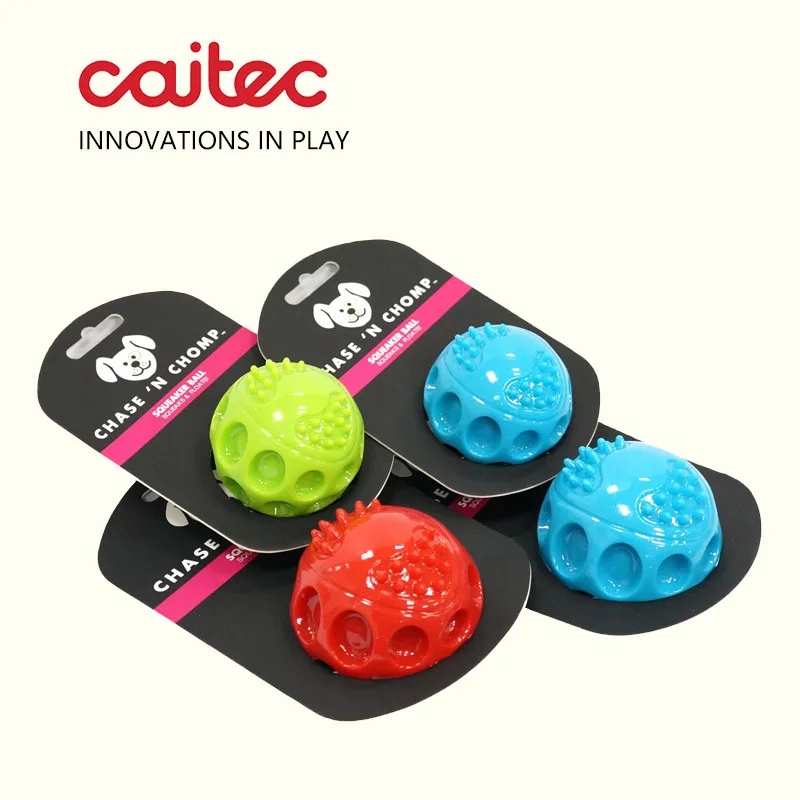 Caitec Dog Toys Squeaking Bouncing Ball Durable Floatable Springy Pet Toys Squeaky Ball Bite Resistant