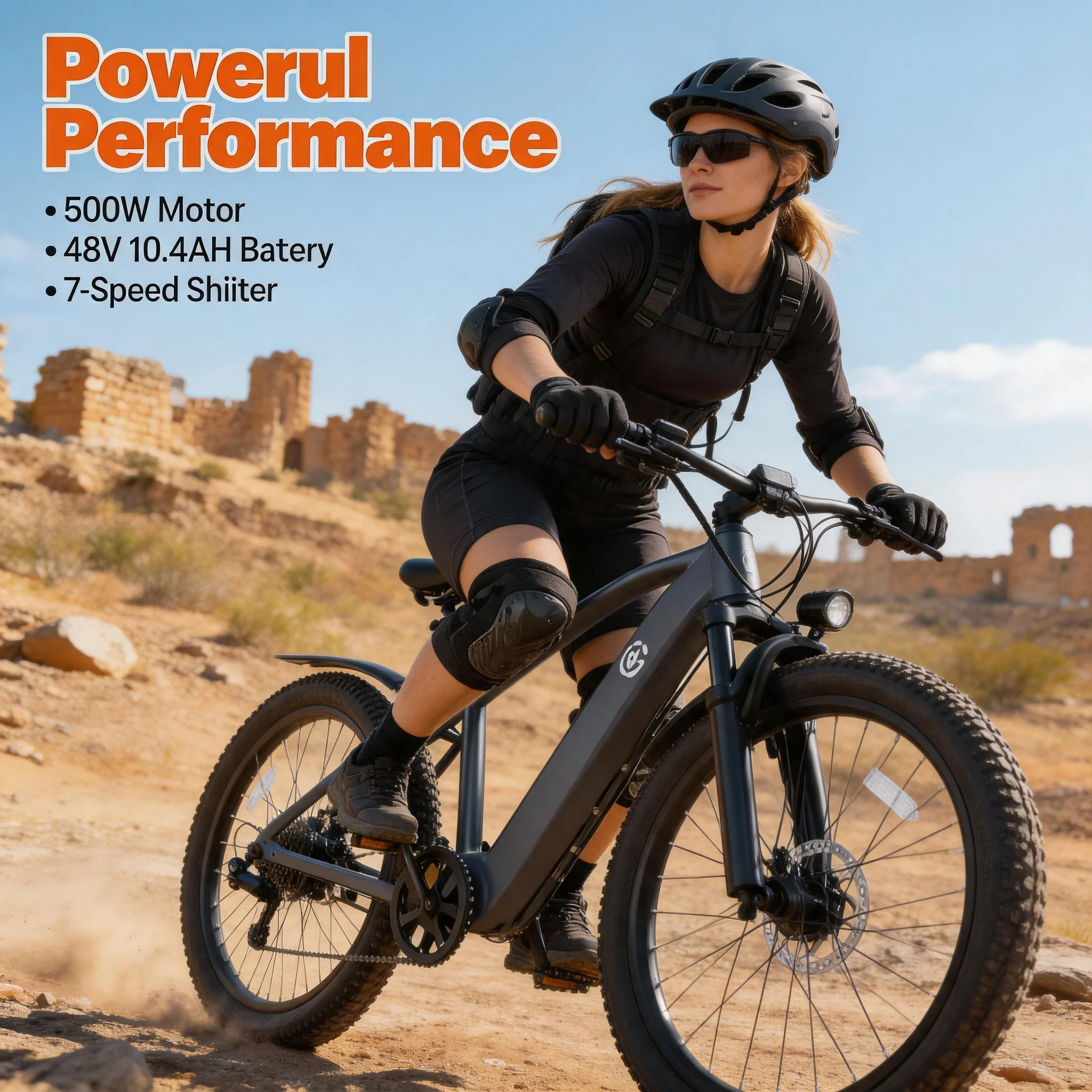 Family Friendly Heavy-Duty Electric Bicycle, 330LBS Max Load Design, Bright LED Night Headlight & 5-Level PAS Adjustment, Eliminates load limits and unsafe night riding risks, Safe Heavy-Duty Build, Fit for Family Camping, Perfect Festival Gift for Adults