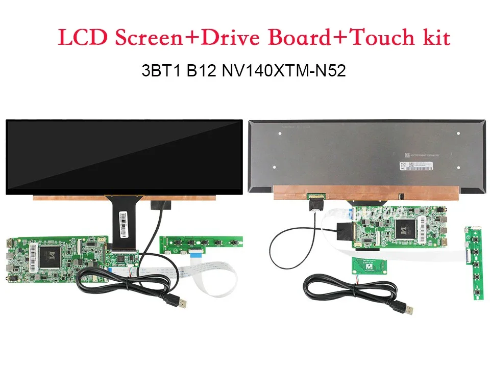 LCD Screen Display Panel For 14 Inch 3840x1100 Slim Stretched Bar LCD Display 4K ADS Screen NV140XTM-N52 eDP 30 Pins Type-C HDMI