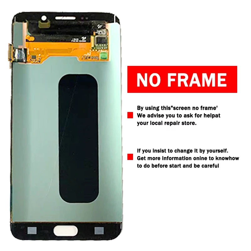 5.7 "AMOLED لسامسونج S6 Edge + G928 G928F شاشة الكريستال السائل مجموعة المحولات الرقمية لشاشة تعمل بلمس S6 حافة زائد إطار العرض