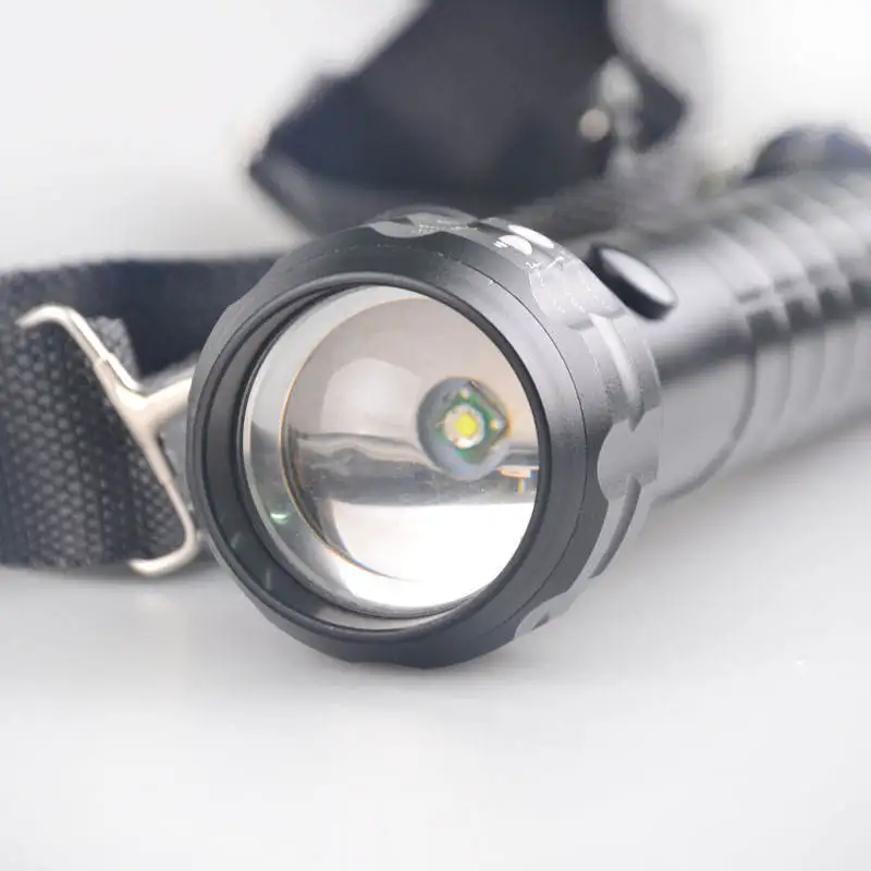TOPCOM Photo Lantern Matt Black Zoom High Power LED Metal Reflector 2D 3D Cell Battery Flashlight Torch