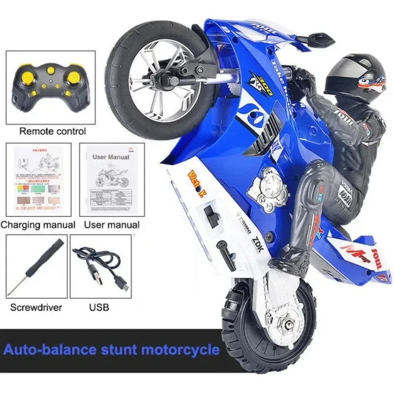 Grande voiture de moto RC pour enfants, modèle de vélo de course à grande vitesse, télécommande, jouet solitaire, voitures de cascade de dérive, cadeau d'anniversaire, 35cm, 2.4g, 1:6