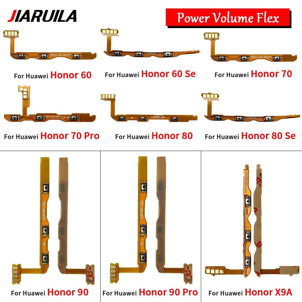 Power On Off Volume Side Button Key Flex Cable Replacement For Huawei Honor 60 SE 70 80 Pro 90 Lite X9A Magic 5 Lite 6 Pro X9B