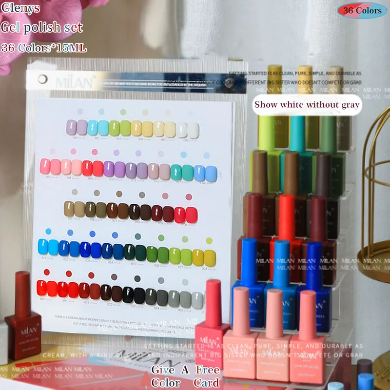 

Glenys 36 pieces * 15ml nail polish gel net red popular advanced immersion gel nail salon essential nail art varnish set