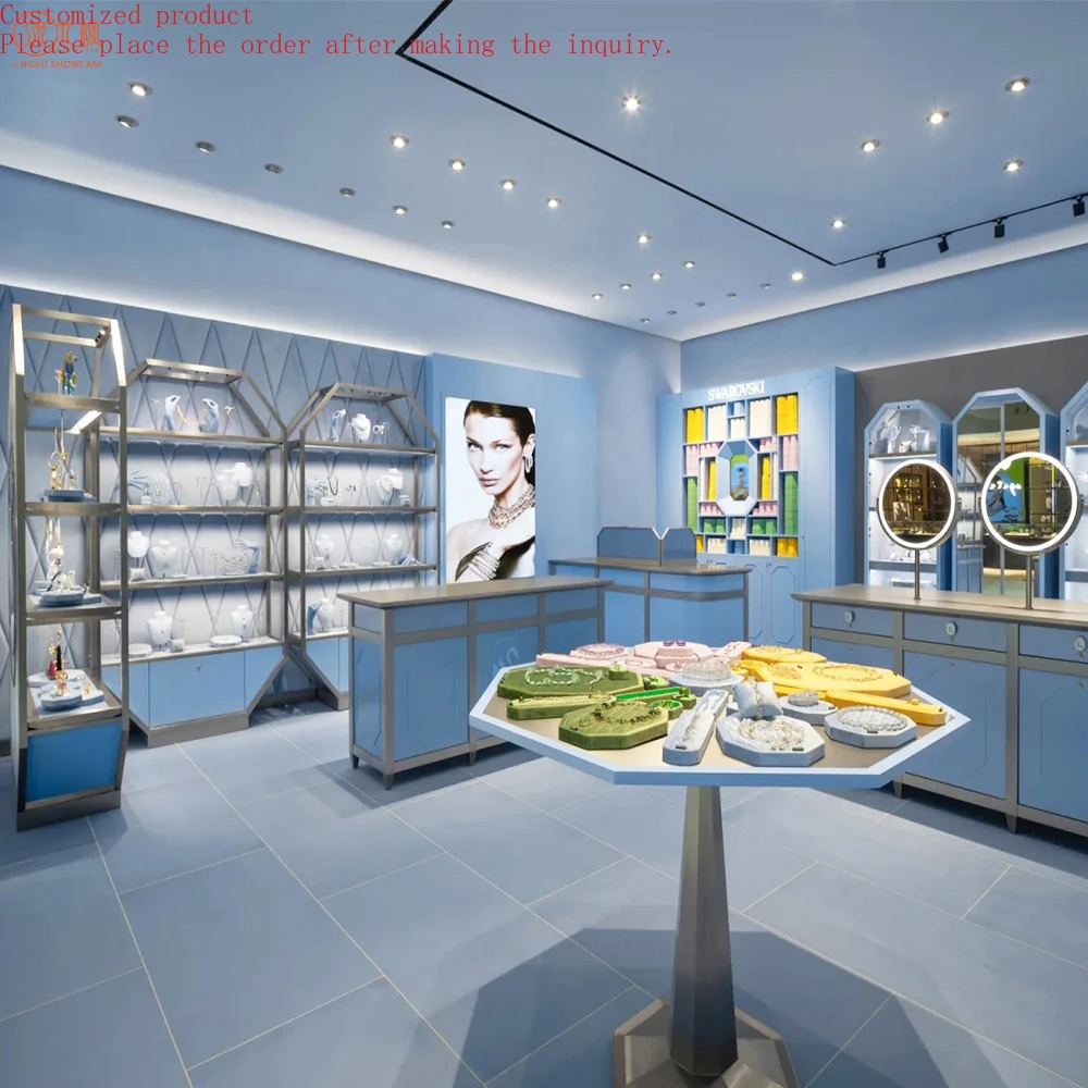 

Custom.Support Custom Luxury Jewellery Showcase Counter High-end Glass Jewelry Showcase Factory
