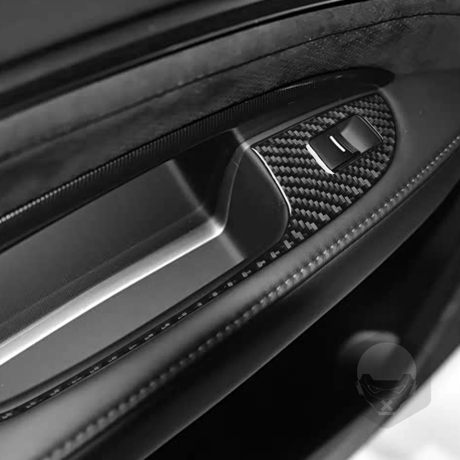 Real Carbon Fiber Car Accessories Rear Door Window Lift Cover Soft Sticker For Acura MDX 2014 2015 2016 2017 2018 2019 2020