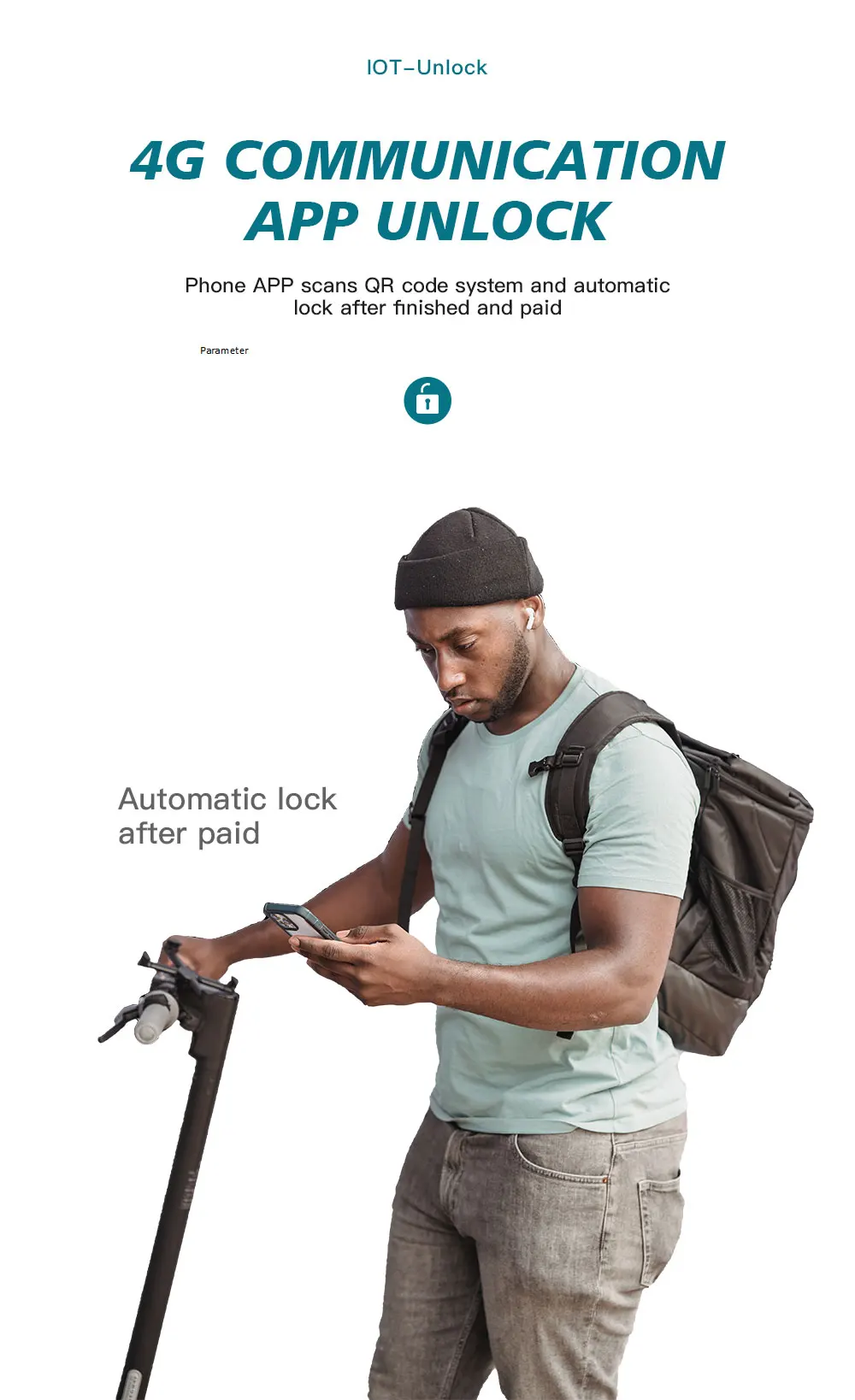 Omni أحدث تصميم gsm سكوتر IoT لمشاركة مشروع التنقل التكنولوجيا الذكية IOT City Bike Share