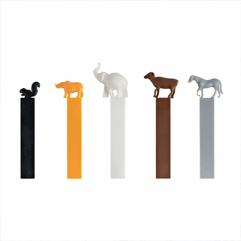 Elephant Horse Dog 3D Animal Bookmarks 5pcs/set Pagination Mark Animal Shaped Corner Page Marker Reading Bookmark Book Lovers