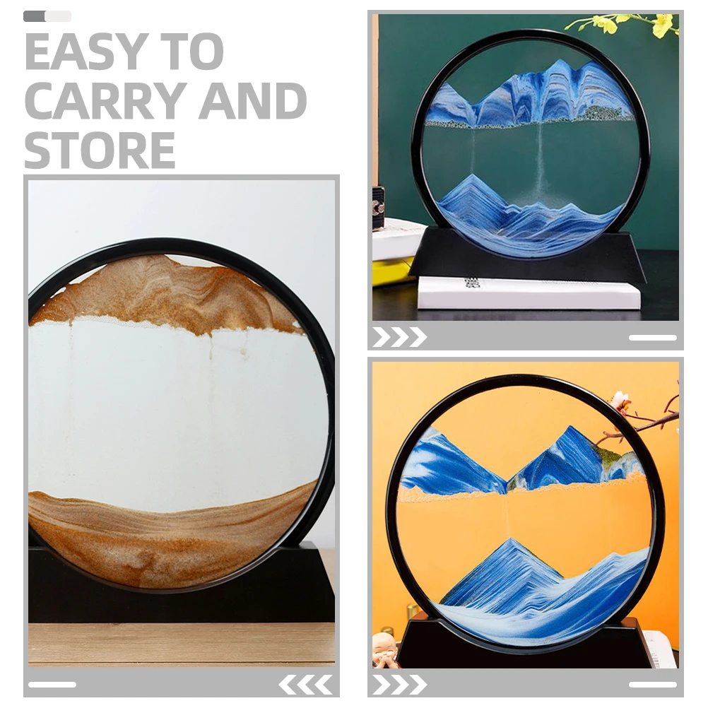 กรอบรูปภาพทรายเคลื่อนไหว DIY ภาพวาดทราย 3 มิติ สำหรับตกแต่งบ้าน สำนักงาน ตกแต่งโต๊ะทำงาน ภาพวิวทิวทัศน์ กรอบรูปทรายดูด