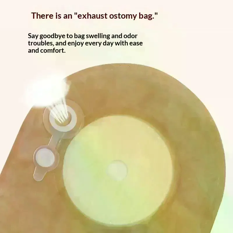 /YOV/Colostomy Bags 60mm Hole One-piece Drainable Ostomy Bags Stoma Care Pouch With Clips Closure Colostomy Bag Exhaustable