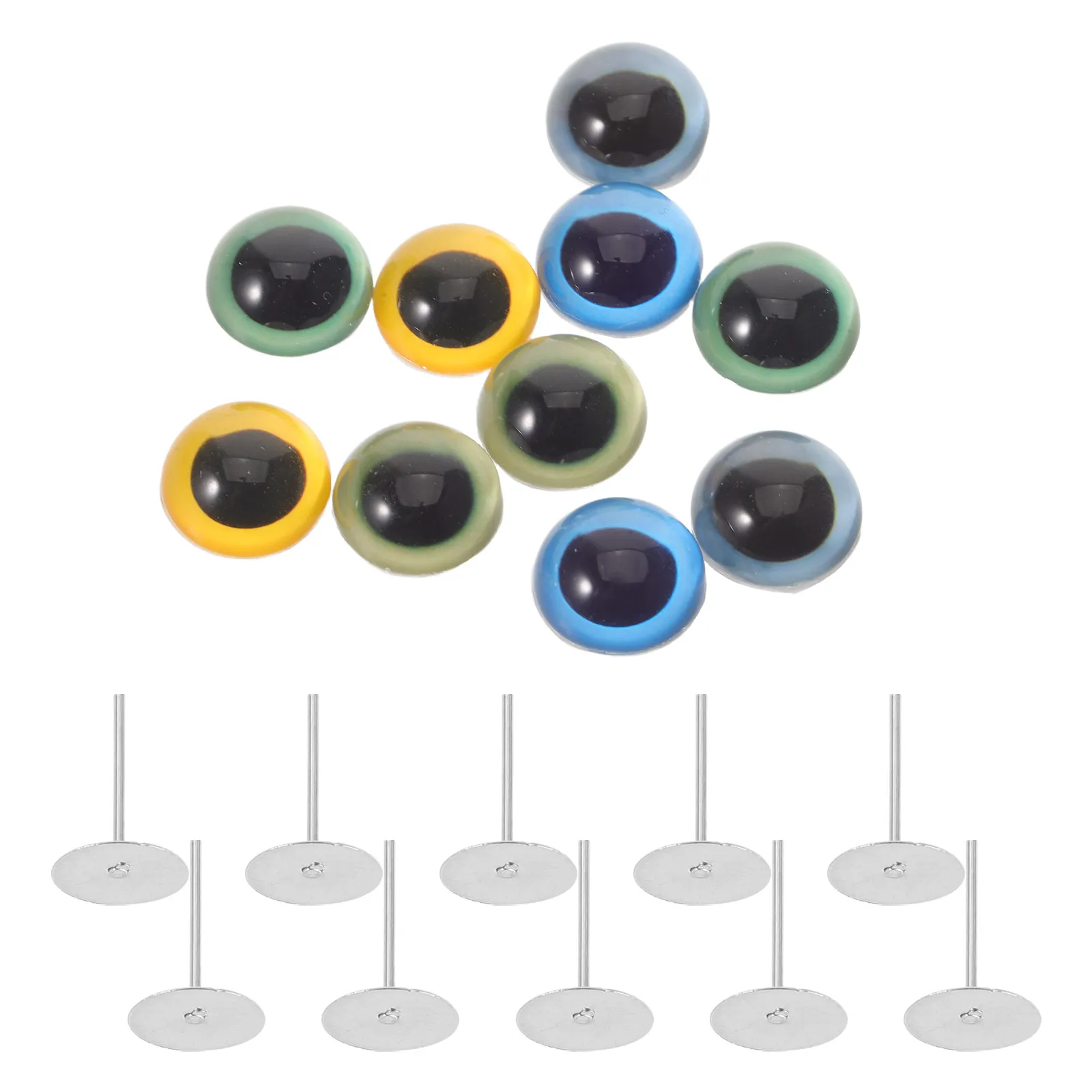 5Pairs Realistic Cat Safety Eyes Handmade Glass Balls 12Mm for Needle Felting Stuffed Animal Making Craft Supplies Needle