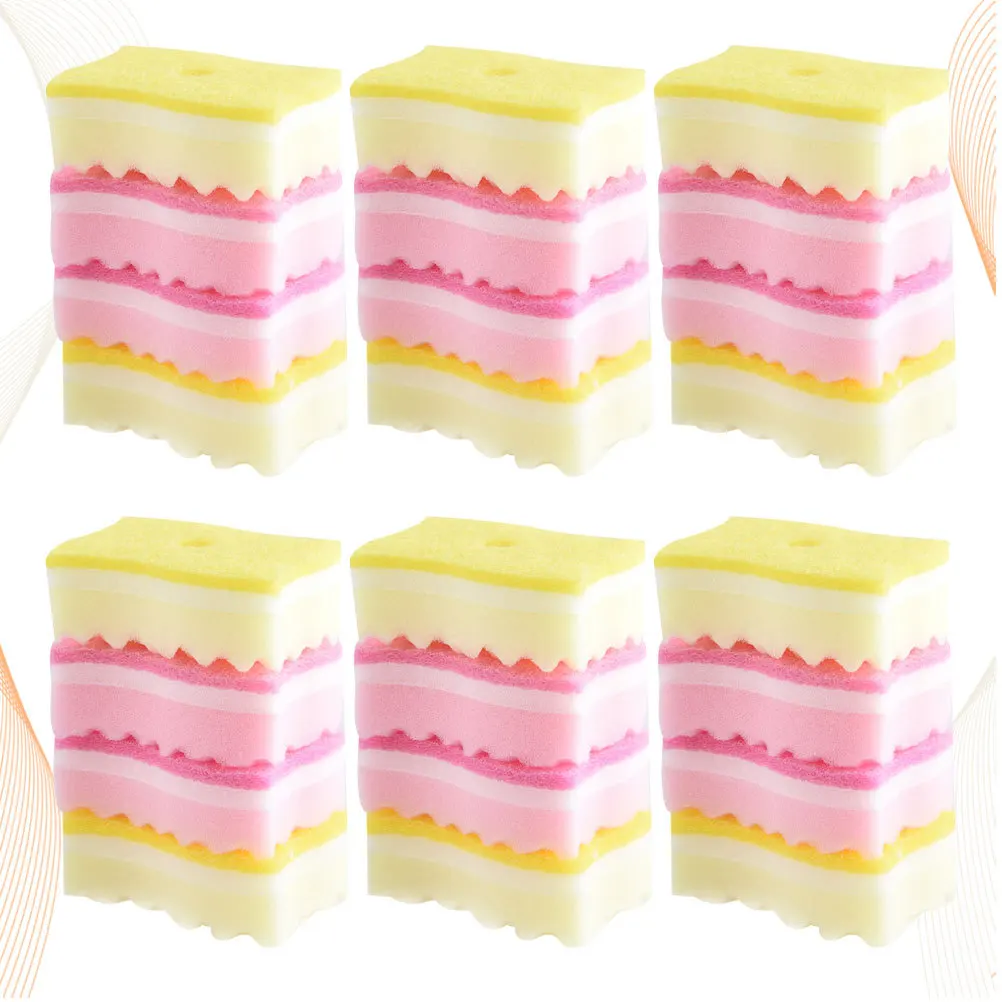 24 قطعة موجات على شكل تنظيف الإسفنج منفضة الإسفنج التصميم الإبداعي سطح سريع الأوساخ مسح الإسفنج قماش الأطباق تنظيف الملابس #5