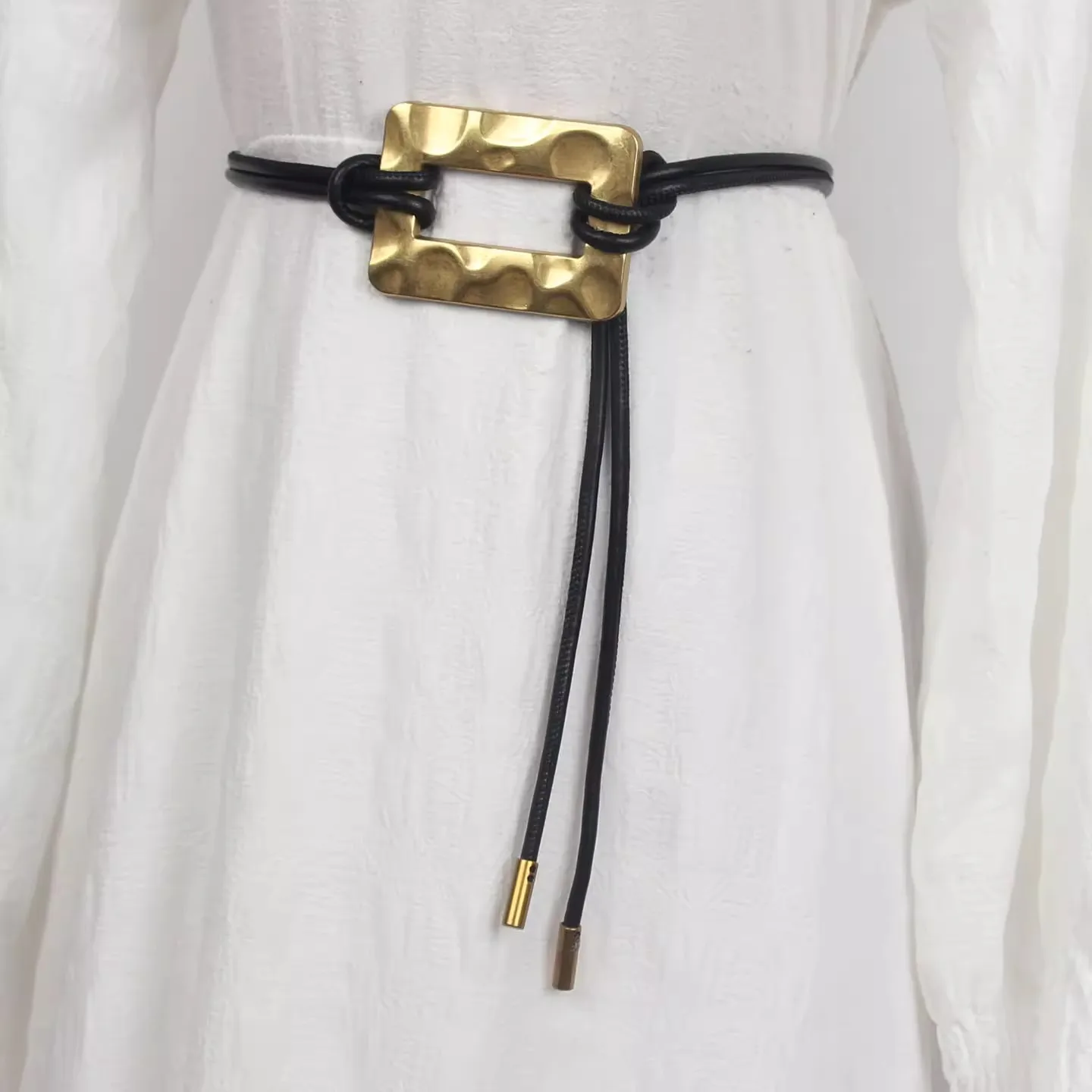 Gold Buckle Narrow Belt Women's PU Leather Corset Female Cummerbund Coat Waistband Dress Decration  Belt J1567