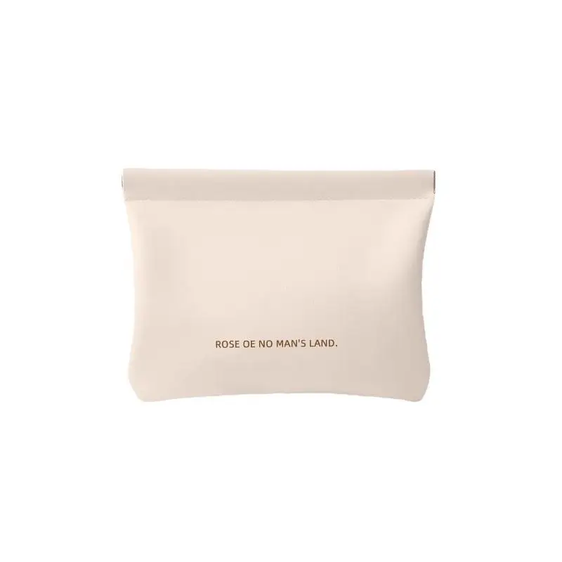 Pochette de rangement portable multi-usages en PU, à fermeture automatique, pour monnaie, rouge à lèvres, écouteurs et câbles de charge