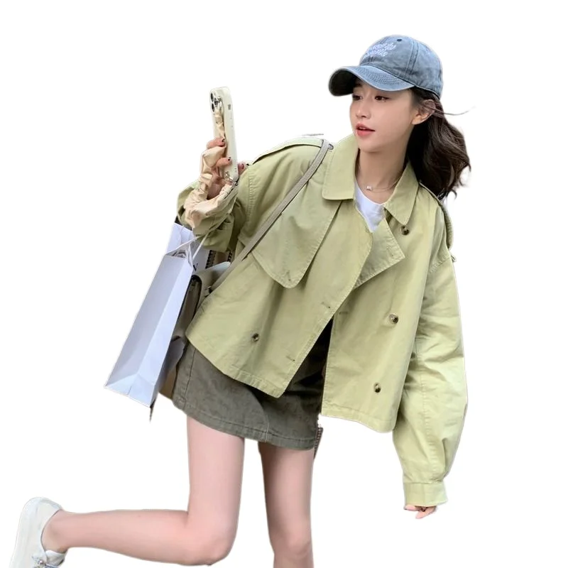 

Autumn Winter Womens Clothes Windbreaker Short Women's Mackintosh Trench Coat Baggy Fashions Coats and Jackets Women Outerwear