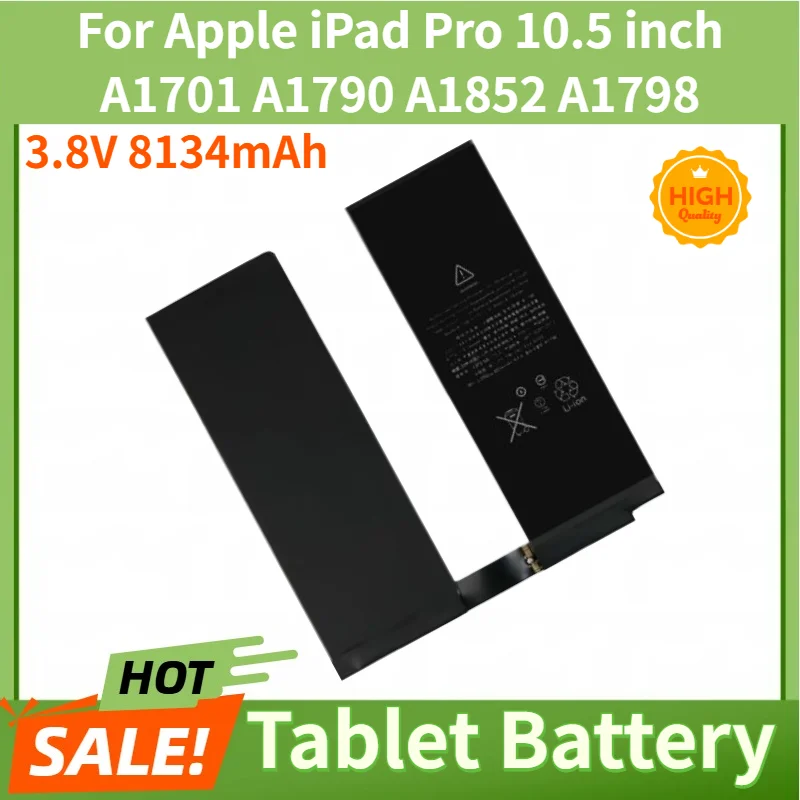 3.8V 8134mAh Tablet Battery For Apple iPad Pro 10.5 inch A1701 A1790 A1852 A1798 High Quality Replacement Battery