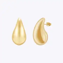 ENFASHION Aretes De Mujer Big Glossy Stud Earrings For Women Gold Color And Stainless Steel In Earings Fashion Jewelry Gift 1517