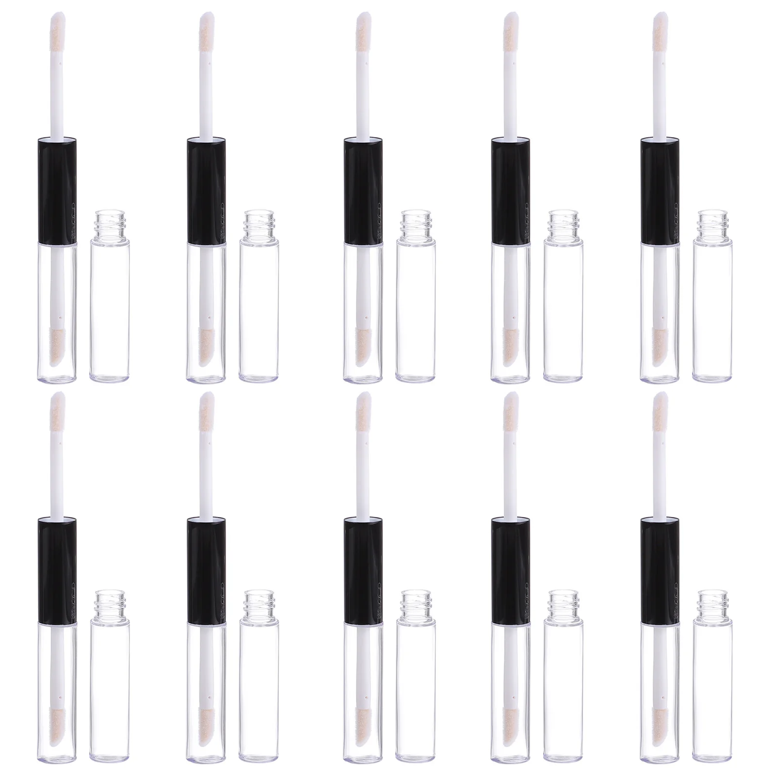 

10Pcs Refillable Double End Lip Gloss Tubes 4ml Mini Plastic Lipstick Bottles Containers Portable Lip Gloss Bottle