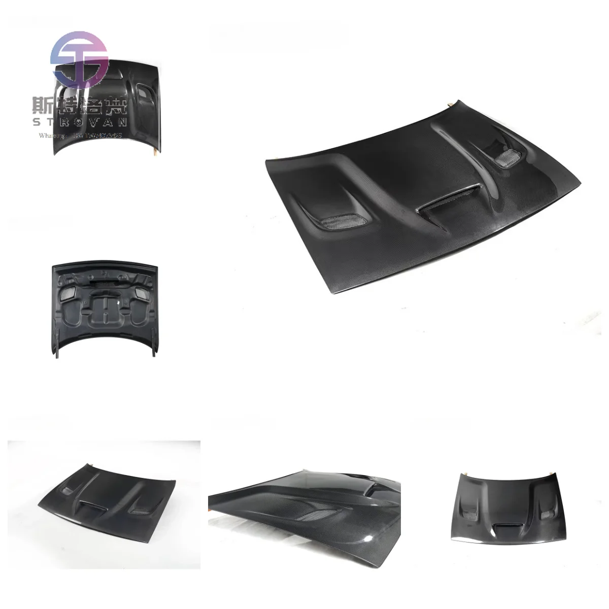 

LANGyu 2015-2021 Auto Body Systems Car Hood Challenger Style Carbon Fiber Front Bonnet for Dodge Hood Cover