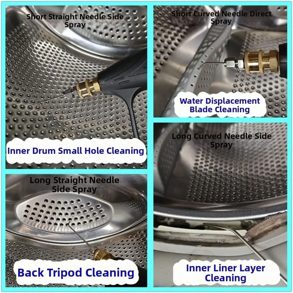 Stainless Steel High-Pressure Cleaning Spray Nozzle Side Spray/Direct Spray Quick Connect Pressure Washer Needle Nozzle