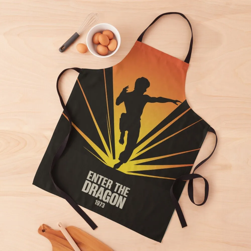 

1973 Enter the Dragon - Retro Minimalist Poster Apron Women Kitchen'S Waterproof Kitchen Woman kitchen and home Apron