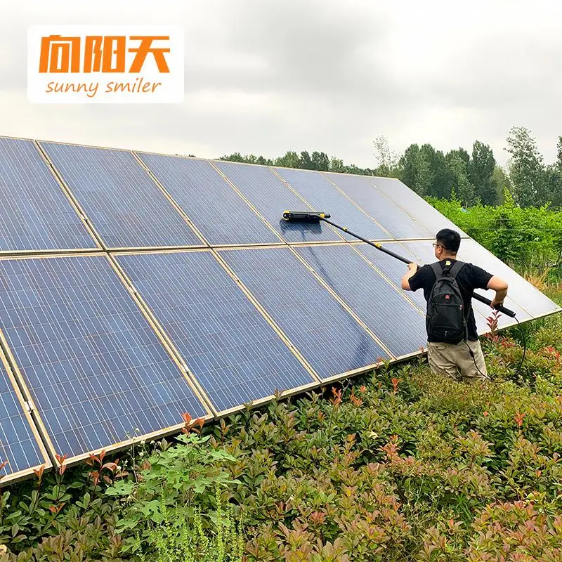 Sunnysmiler robot solar panel cleaning Rotating solar panel cleaning brush PV cleaning brush machine manufacturer