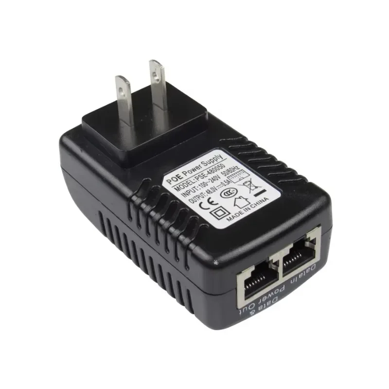 DC48V 0.5A CCTV Active PoE Injector Ethernet Power Adapter for IP Camera Power Pin 4/5(+) 7/8 Compatible with IEEE802.3af