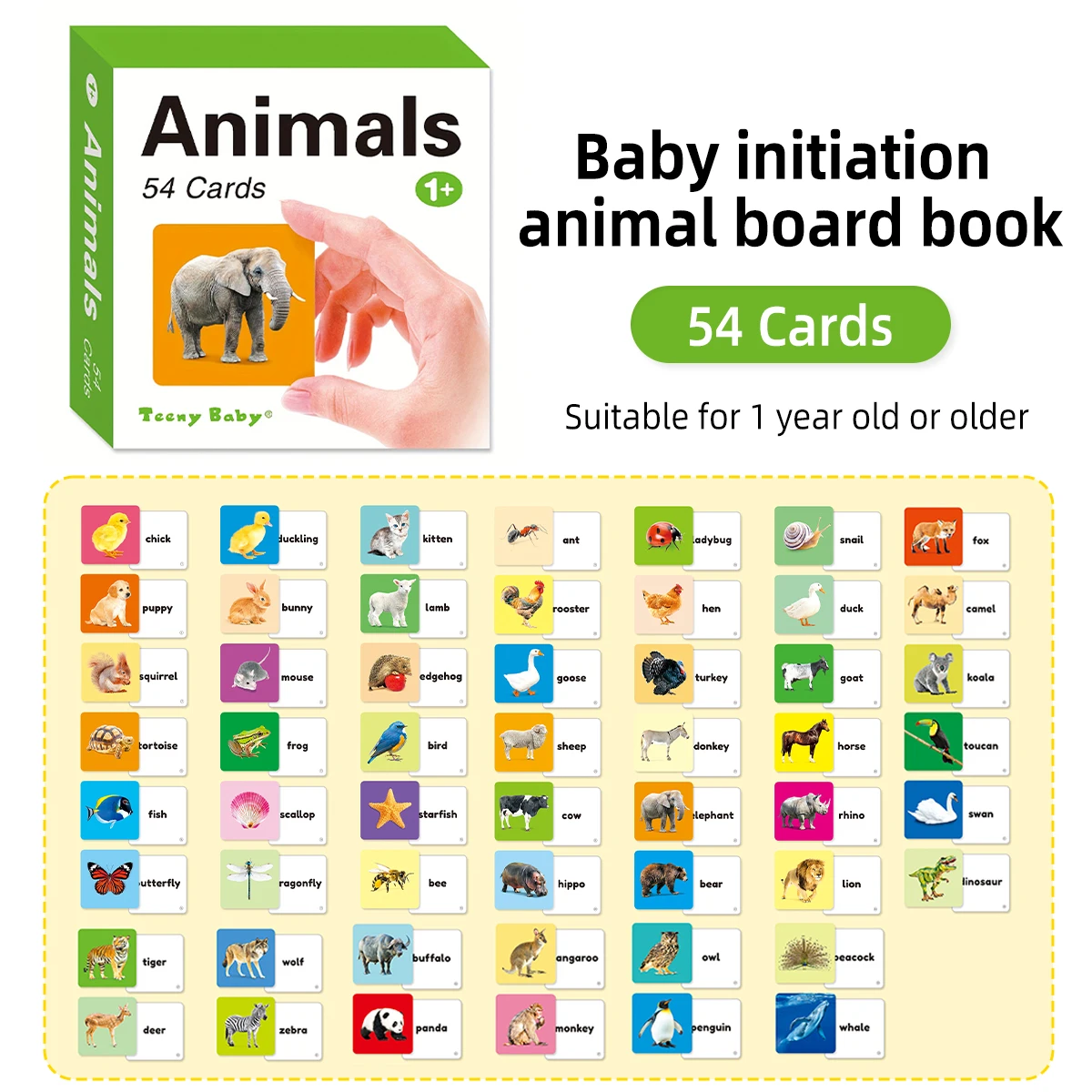 1 Box of 54 English Baby Learning Cards Enlightenment Series Books Valuable Gifts for Children