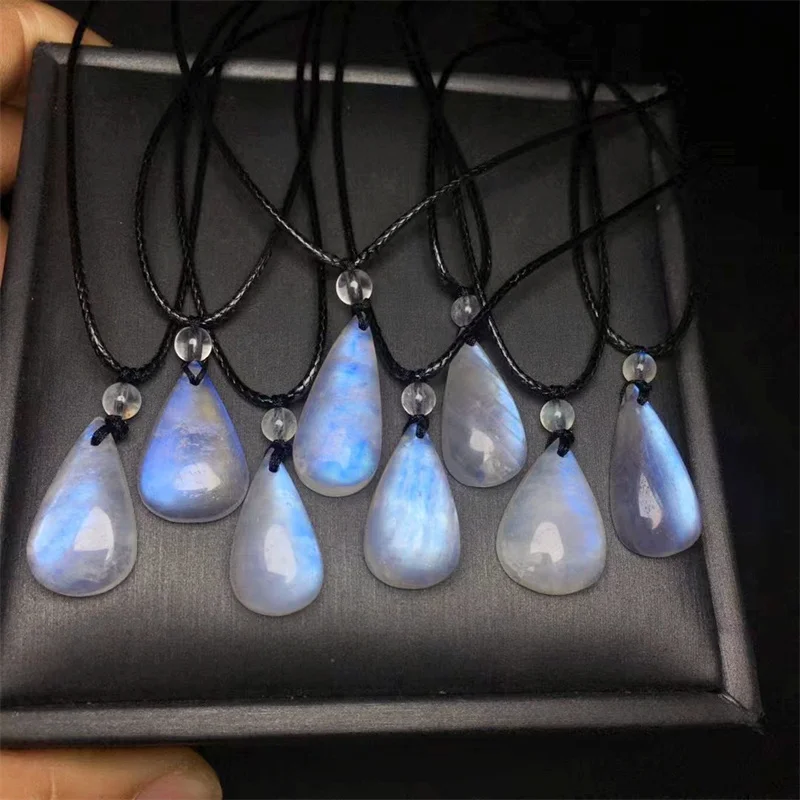 Natural blue moon stone teardrop pendant  Fashion Delicacy Jewelry Christmas Gift For Women Man 1Pcs