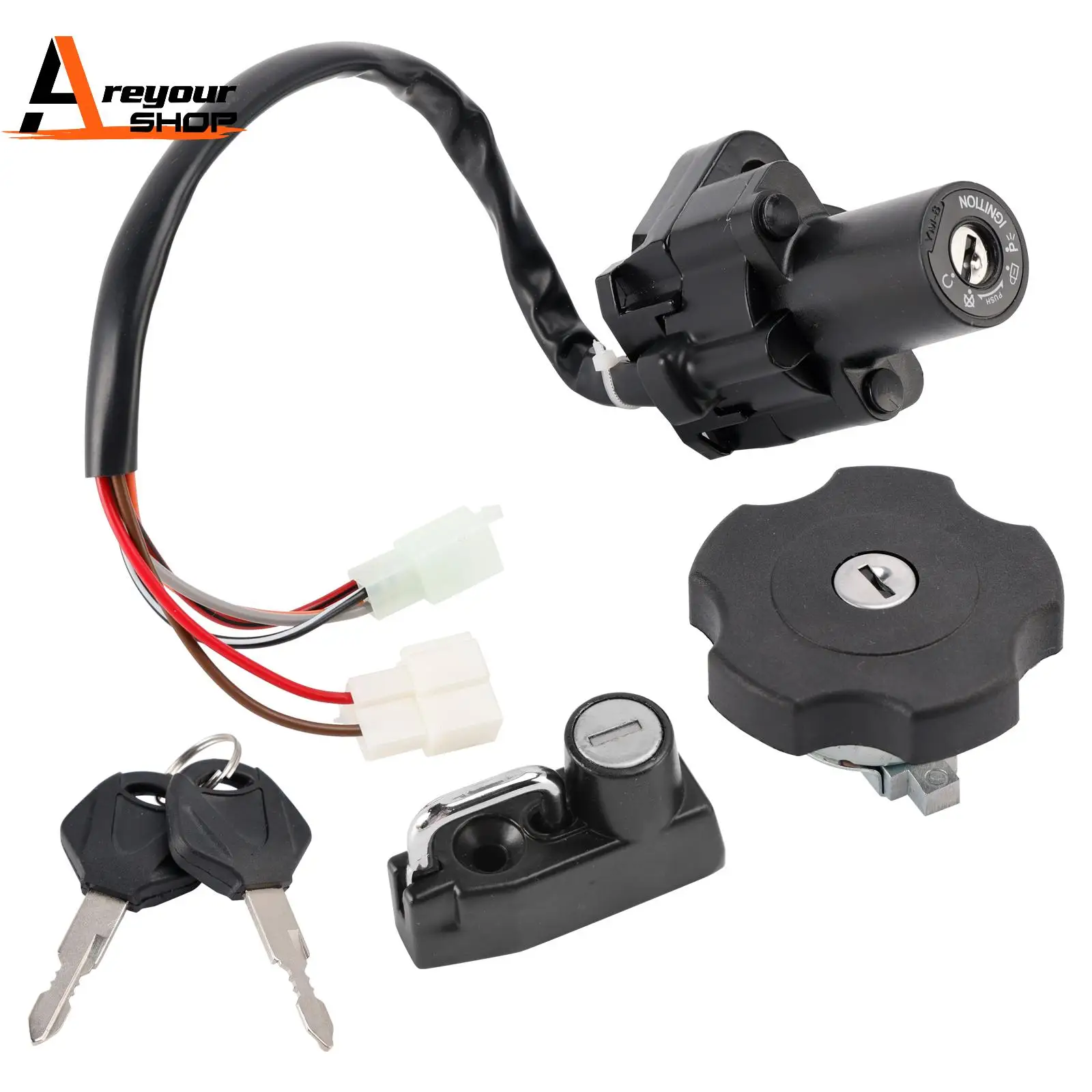 

Areyourshop Ignition Barrel Helmet Lock Fuel Cap Set for YAMAHA XT 500E XT 600 1996-2002