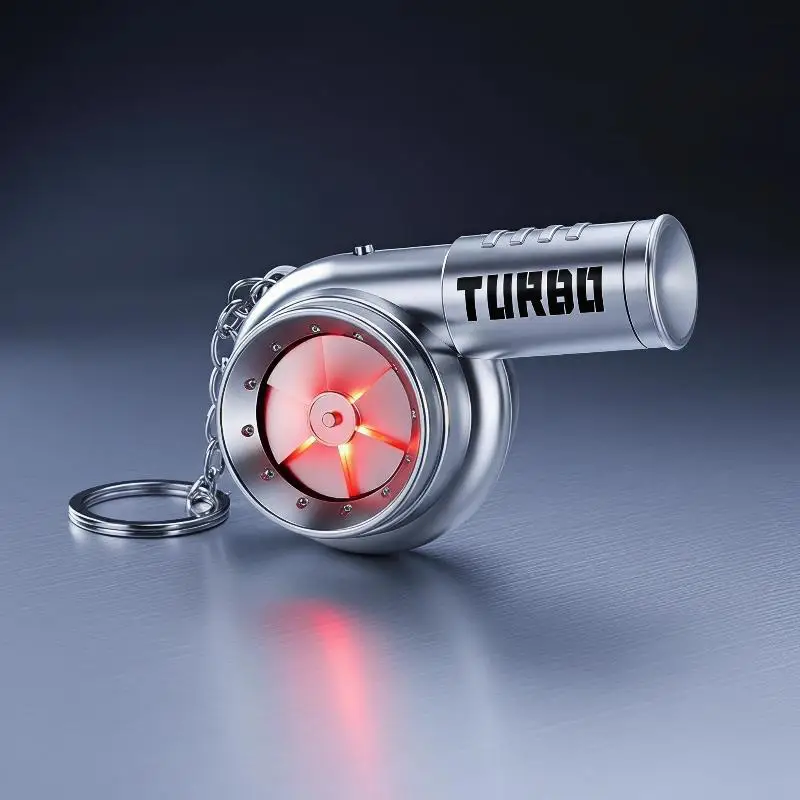 Creative Turbo Sound Keychain Light Compact LED Torch Plastic Car Keyring Pendant for Outdoor Camping Commute Use