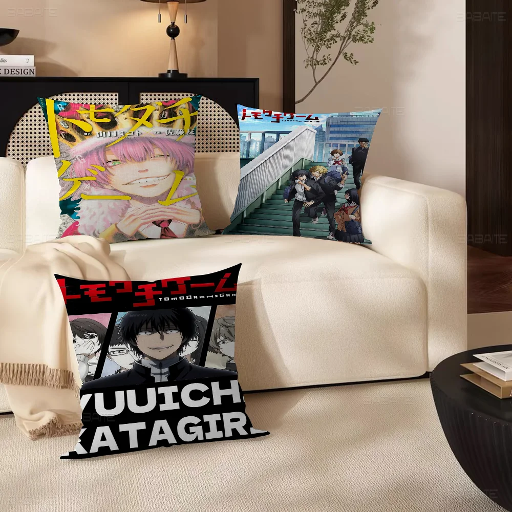 Japanese Animation Tomodachi Game Cushion Cover Polyester Sofa Cushions Decorative Throw Pillows Home Decoration Pillowcover