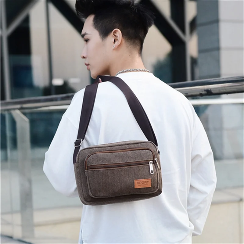 Men Canvas Small Shoulder Bags Casual Tote Travel Men\'s Crossbody Bag Luxury Messenger Bags Fashion High Quality Handbag