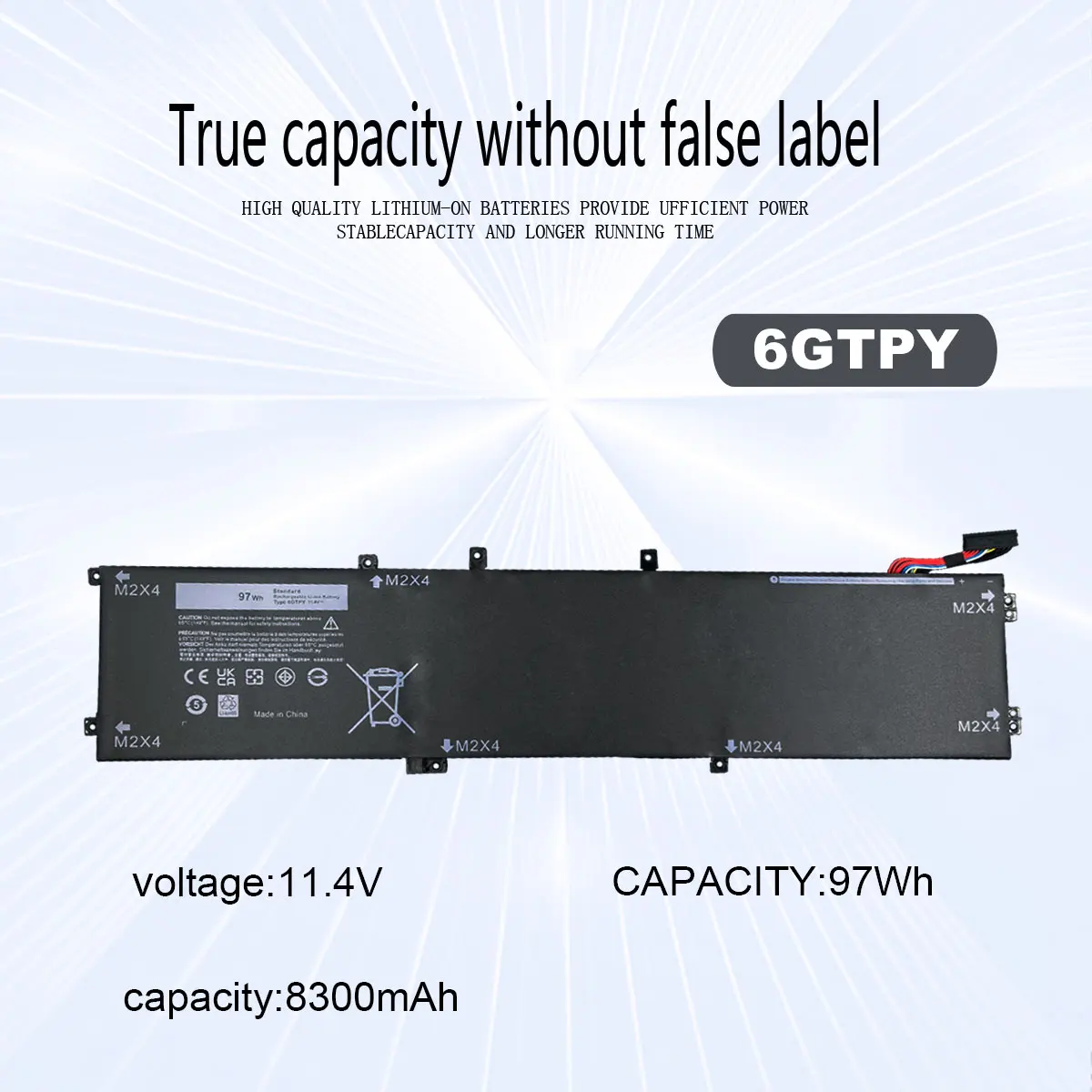 Imagem -02 - Bateria do Portátil gb para Dell Xps 15 9570 9560 7590 Precisão 5520 5530 Series