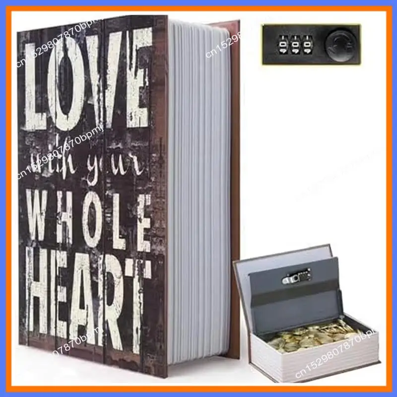 

Декоративный книжный сейф BAAE с замком для ключей, винтажный искусственный книжный сейф для украшения, секретная книга Diversion, прочный