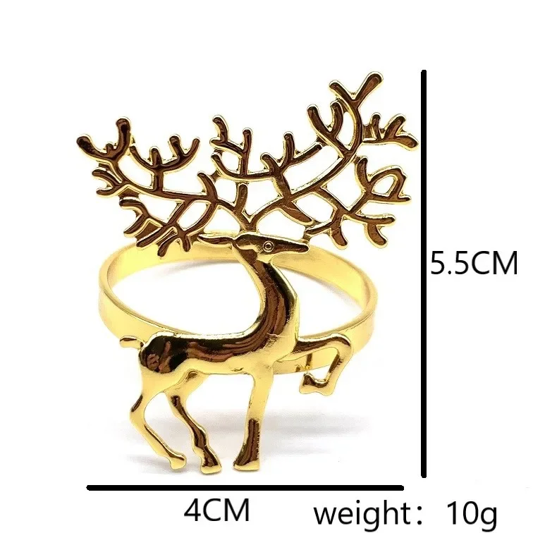 2022 Christmas Alloy Snowflake Napkin Ring Golden Napkin Buckle Suitable for Holiday Party Table Decoration Supplies Napkin 1pc