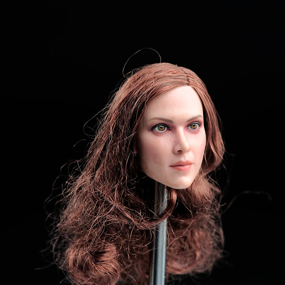 GACTOYS 1/6 Monica Bellucci Brown Wave Hair Head Carved Model Fit for 12'' TBLeague JIAOU Suntan Action Figure Body